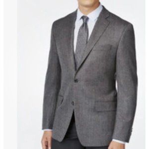 Michael Kors Men’s Herringbone Sports Coat Gray/black  Size42L Rayon Polyester